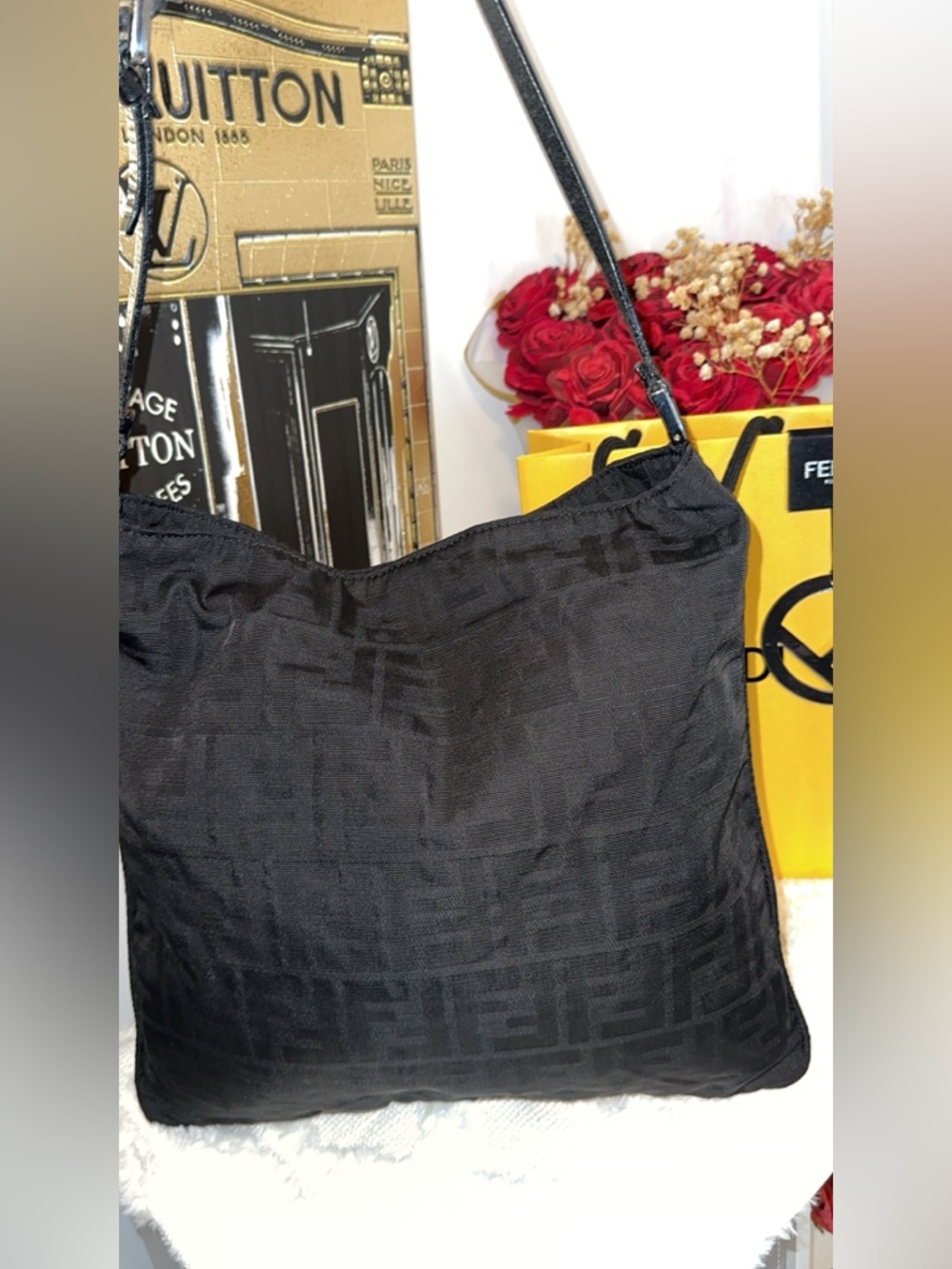 Fendi monogram Black Shoulder Tote Bag